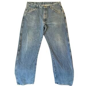Wrangler Men Jeans size 36 x 32 Blue Mid Rise Regular Fit Straight Leg